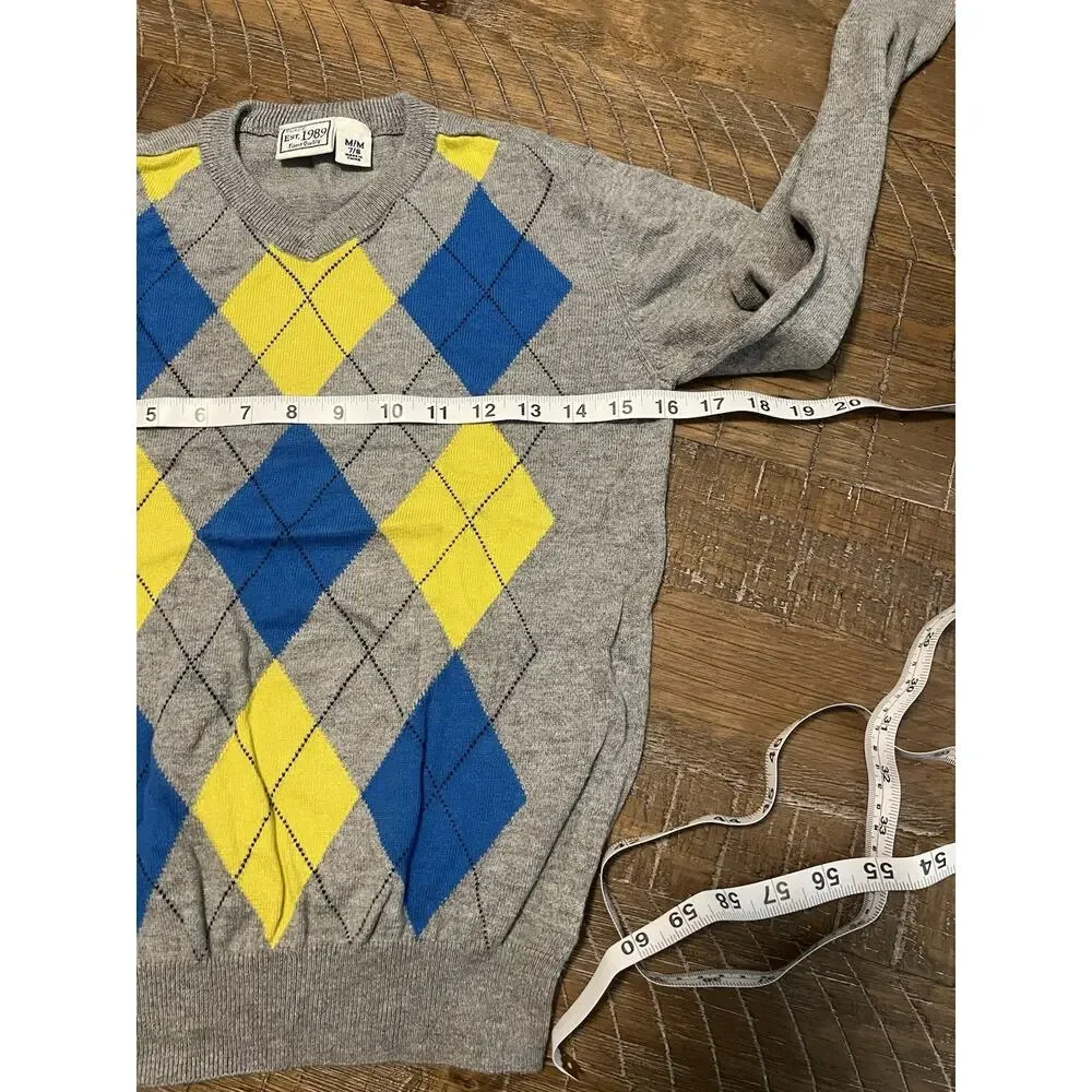 The Children’s Place Gray Argyle Boys Sweater Size Medium 7-8 School Pic Day